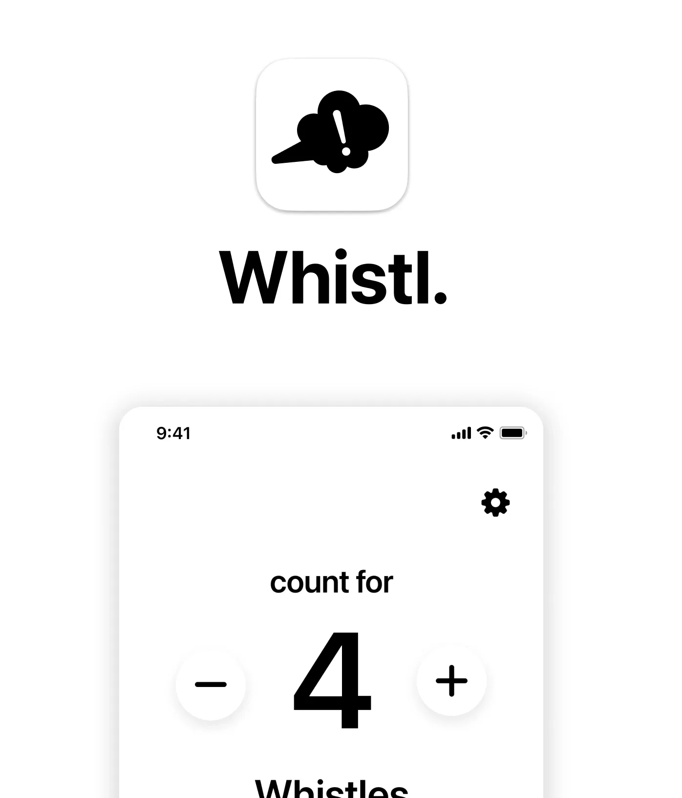 Whistl pressure cooker whistle counter app screen.
